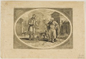 Favola: Un uomo morso da un cane da Thomas Bewick