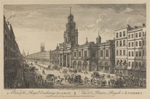 Veduta della Royal Exchange di Londra da Thomas Bowles