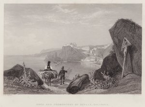 Roccia e Promontorio di Scilla, Calabria, Italia (incisione) da Thomas Brabazon Aylmer