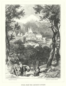 Torino, dal Convento dei Cappuccini (incisione) da Thomas Brabazon Aylmer