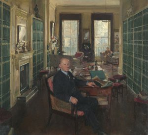 Sir Robert Witt nella sua biblioteca a 32 Portman Square da Thomas Cantrell Dugdale