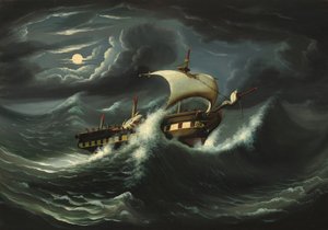 Fregata in Tempesta, metà del XIX secolo da Thomas Chambers