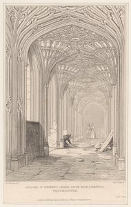 Chiostro, Cappella di St. Stephen, passeggiata sud, vista verso est, Westminster da Thomas Clark