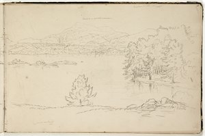 Hoosick o Saddle Mountain e lago vicino a Pittsfield, c.1832 da Thomas Cole