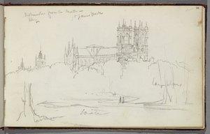 Abbazia di Westminster dal nord, St. James Park, c.1830 da Thomas Cole