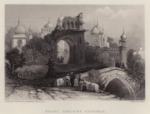 Delhi, Antico Portale (litografia a colori) da Thomas Colman (after) Dibdin