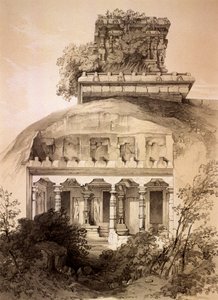 Grotta con Vimana strutturale, Mahavellipore da Thomas Colman Dibdin