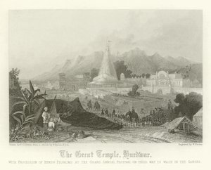 Il Grande Tempio, Hurdwar, India da Thomas Colman Dibdin