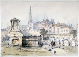 Veduta di Bunhill Row da Bunhill Fields, Finsbury, Islington, Londra, c1860 da Thomas Colman Dibdin