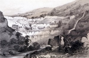 Veduta delle Grotte, Ajunta, India da Thomas Colman Dibdin