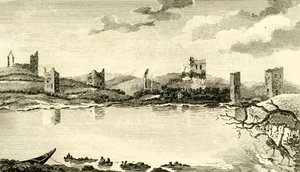 Vista delle rovine di Clomines, Co. Wexford, 1791 da Thomas Cook