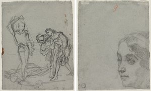 Duello dopo il Ballo in Maschera (recto); Testa di Donna (verso)