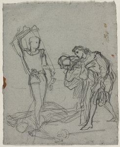 Duello dopo il ballo in maschera (recto), c. 1857 da Thomas Couture