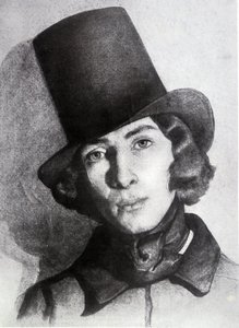 Ritratto di Maurice Sand (1823-1889), figlio di George Sand, 21 anni - Disegno non datato di Thomas Couture - questo disegno è stato a lungo considerato quello di sua madre George Sand da Thomas Couture