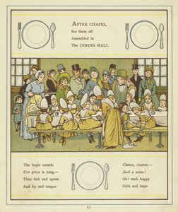 Un gruppo di bambini seduti intorno a un tavolo da pranzo da Thomas Crane