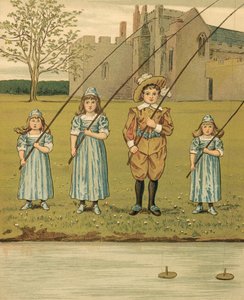 Vita domestica: Bambini che pescano nel fiume da Thomas Crane