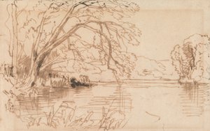 Un albero che sovrasta un fiume da Thomas Creswick