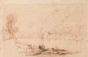 Pescatore vicino a un fiume da Thomas Creswick