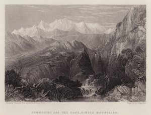 Jumnoutri e il Cono, Montagne Himala (litografia a colori)