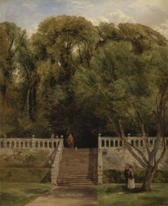 Sulla terrazza di Haddon Hall, Derbyshire da Thomas Creswick