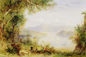 Veduta sul fiume Hudson, c.1840-45 da Thomas Creswick