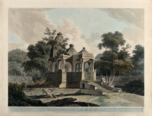 Un antico tempio indù nel Forte di Rotas, Bahar da Thomas Daniell
