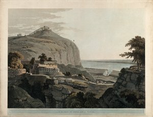 Vista da nord-ovest di Rotas Ghur, Bahar da Thomas Daniell