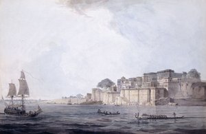 Ramnagar, vicino a Benares [Varanasi], Uttar Pradesh, c. 1788-9 da Thomas Daniell
