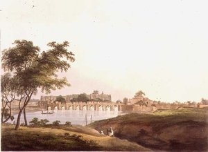 Il ponte a Juonpore, Bengala, inciso da H. Merke, pubblicato da Edward Orme 1804
