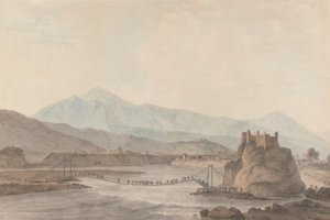Il ponte di corde a Srinaga da Thomas Daniell