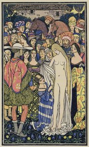 Illustrazione per Il Decamerone di Boccaccio (litografia a colori)