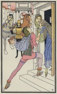 Illustrazione per Il Decamerone di Boccaccio (litografia a colori)