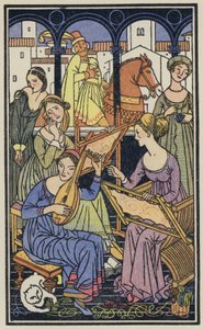 Illustrazione per Il Decamerone di Boccaccio (litografia a colori)