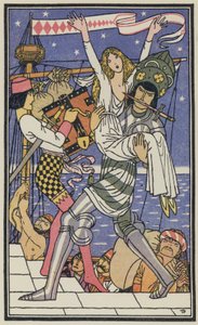 Illustrazione per Il Decamerone di Boccaccio (litografia a colori)