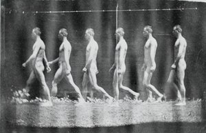 Fotografie della ruota di Marey di Jesse Godley, 1884 da Thomas Eakins