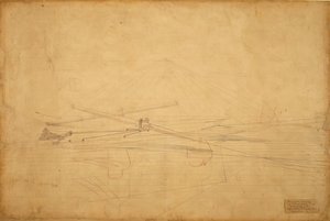 Disegno Prospettico per i Fratelli Biglin che Girano il Palo da Thomas Eakins