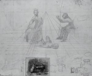 Studio prospettico senza titolo per illustrazione per storia di rivista, Le condizioni di Mr. Neelus Peeler da Thomas Eakins