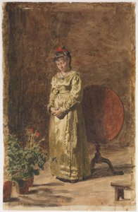 Giovane ragazza in meditazione da Thomas Eakins