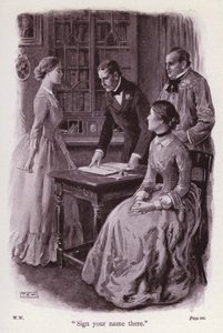 Illustrazione per La donna in bianco di Wilkie Collins