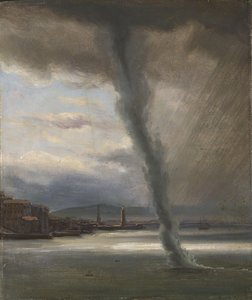 Una tromba marina nella baia di Napoli