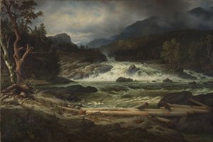 Le cascate di Labro a Kongsberg da Thomas Fearnley