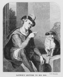 La lezione di Launce al suo cane, Due gentiluomini di Verona (incisione) da Thomas Francis (after) Dicksee