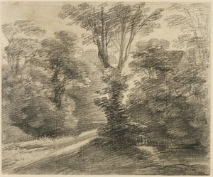 Un sentiero soleggiato attraverso un bosco da Thomas Gainsborough
