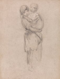 Una giovane ragazza che tiene un bambino da Thomas Gainsborough