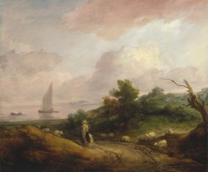Paesaggio costiero con un pastore e il suo gregge, tra il 1783 e il 1784 da Thomas Gainsborough