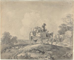 Mandriano con vitelli in un carro di campagna da Thomas Gainsborough