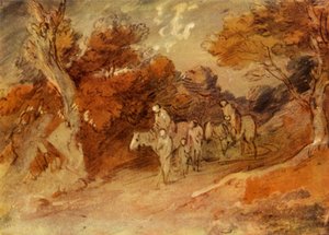 Figure e cavalli in una strada di campagna, metà-fine XVIII secolo da Thomas Gainsborough