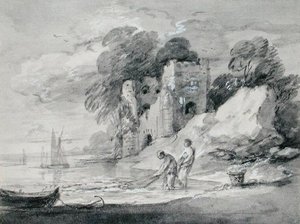 Traino della rete da pesca da Thomas Gainsborough