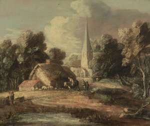 Paesaggio con Cottage e Chiesa da Thomas Gainsborough