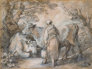 Lattaia con due mucche da Thomas Gainsborough